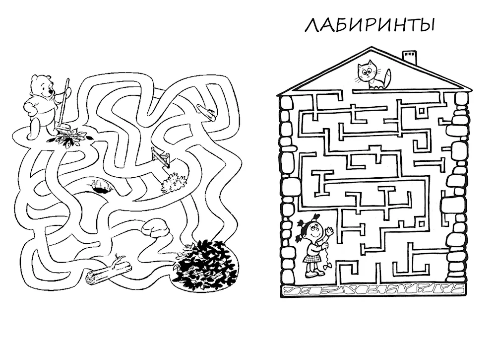 Labyrinth tasks for kids 5-6 years old