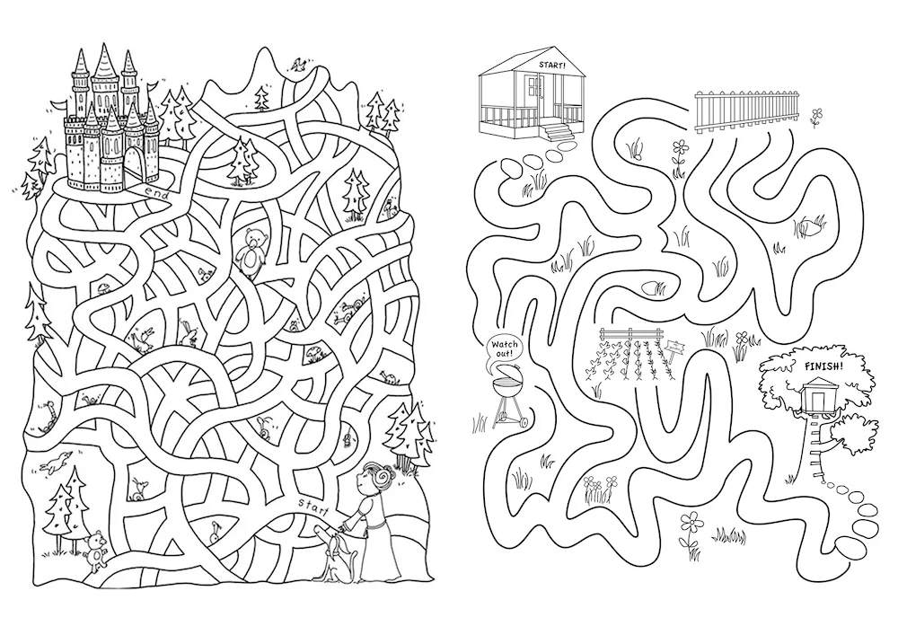 Labyrinth tasks for kids 5-6 years old