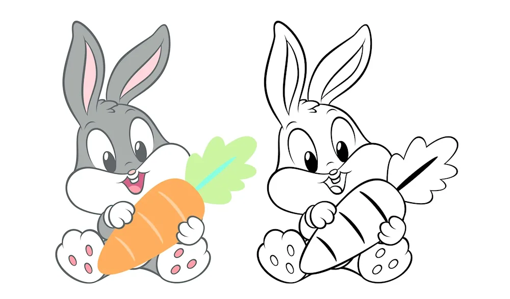 Bunny colouring for kids