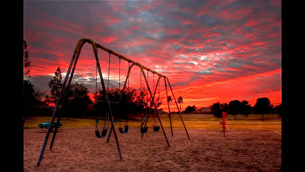 Sunset on the playground