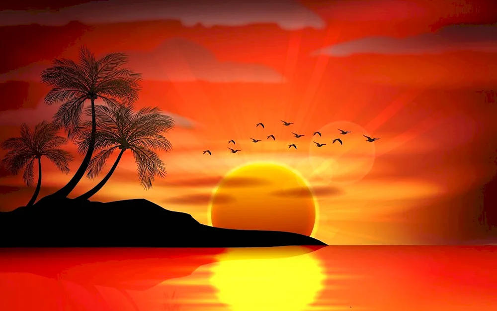 Sunset with pencil