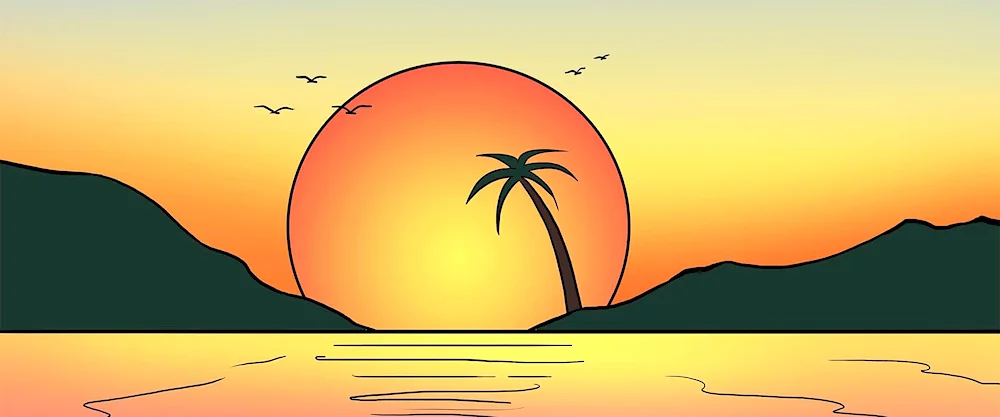Sunset drawing
