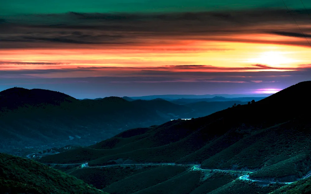 State of Montana mountain night