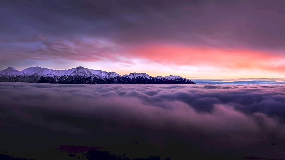 Sunset in the mountains