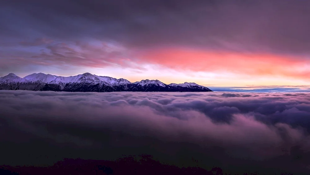 Sunset in the mountains