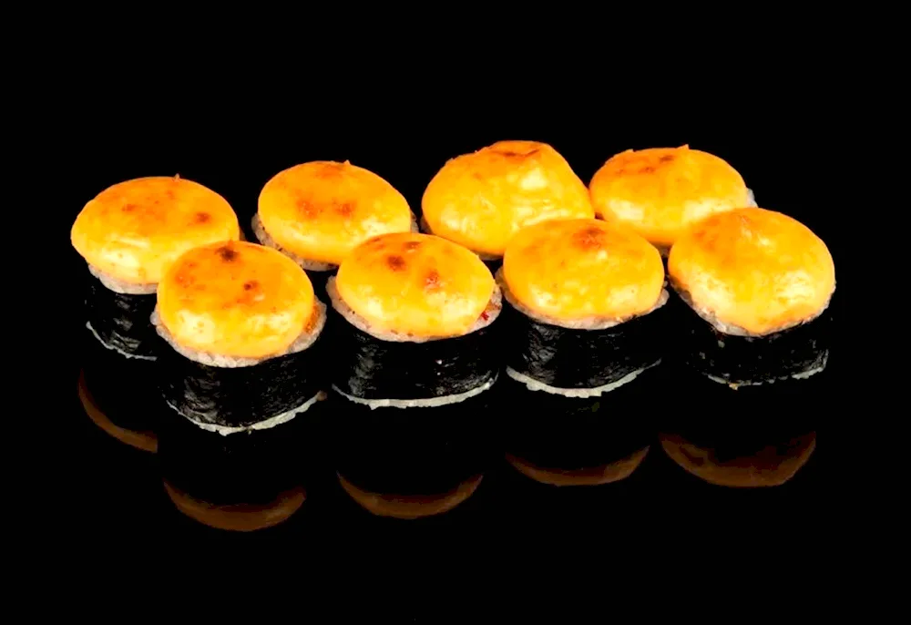 Baked roll. spicy