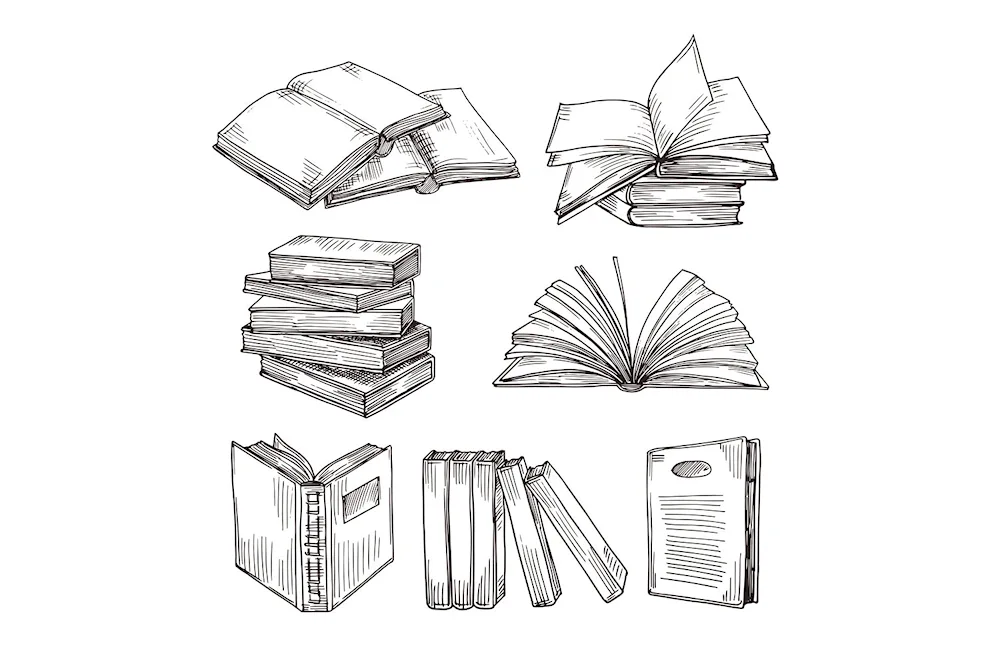 Book shelf with books