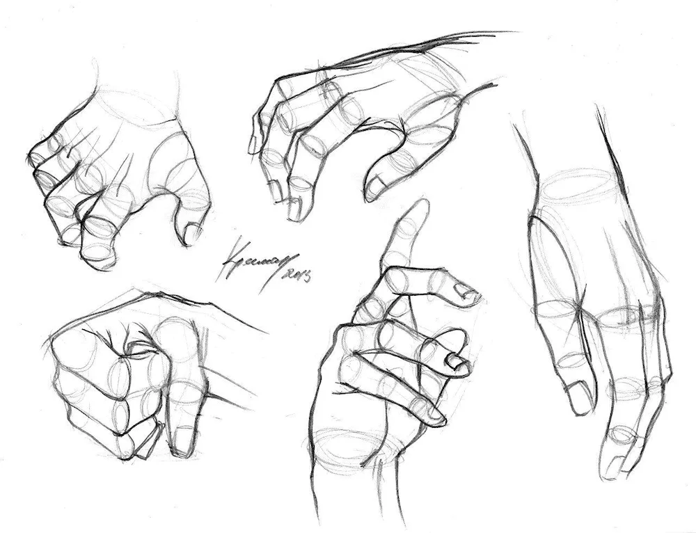 Pencil hand sketches