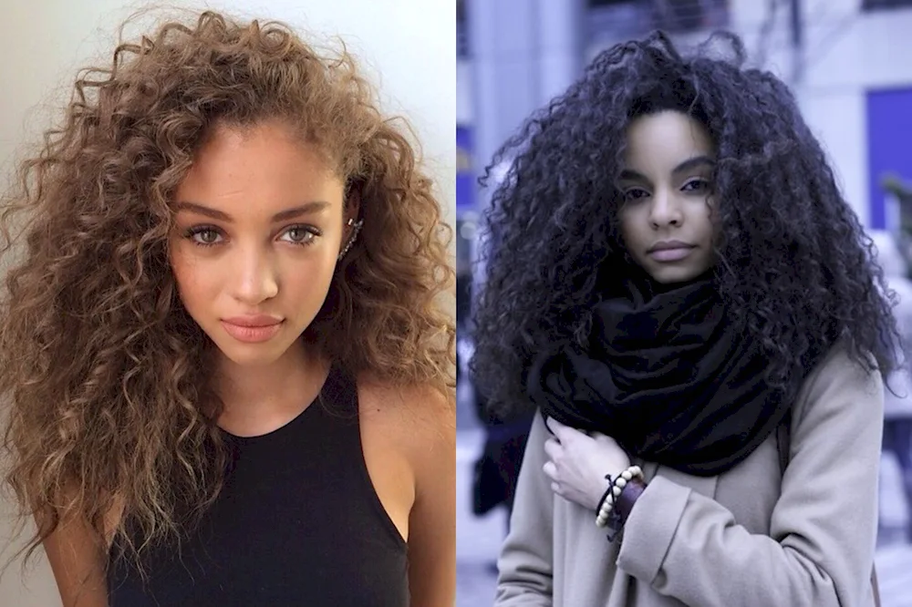Afro curls extensions on short hair