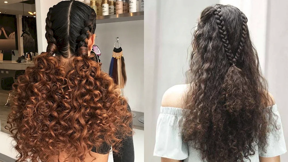 Braid curls on medium hair