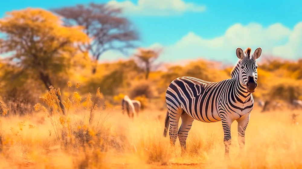 Zebra in the grass