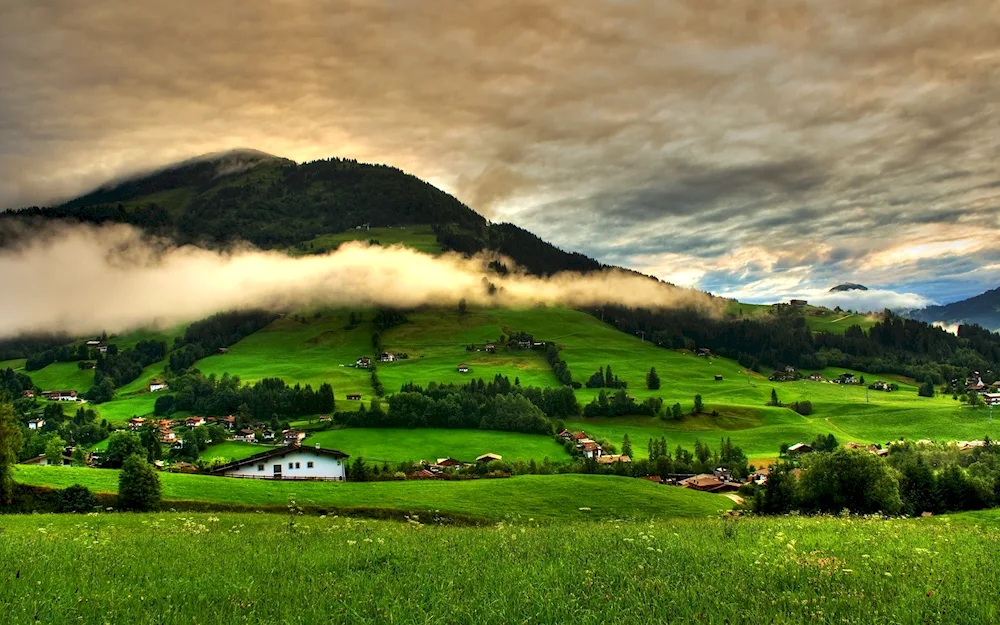 Green hills of Switzerland