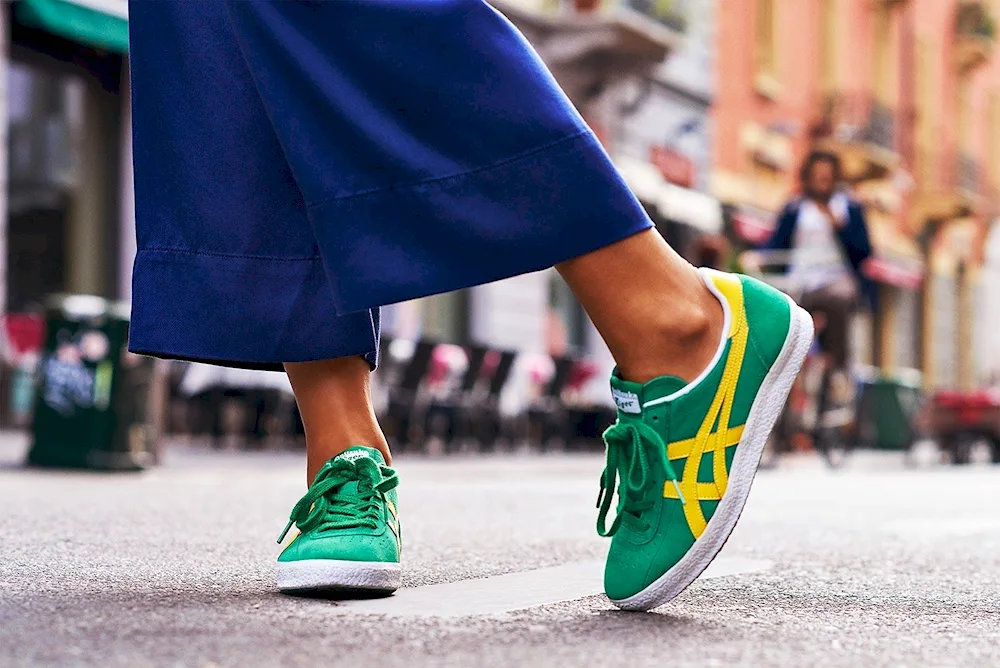 Green sneakers