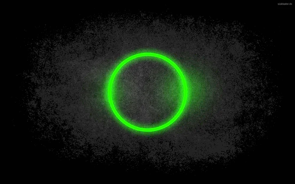 Green circle on black background