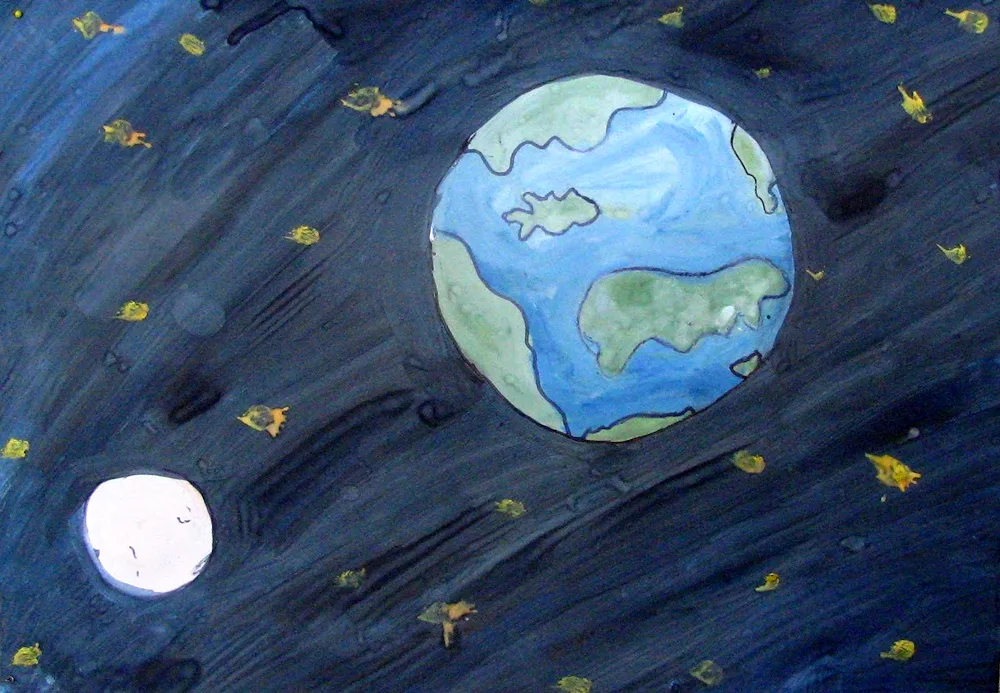 Earth one line drawing