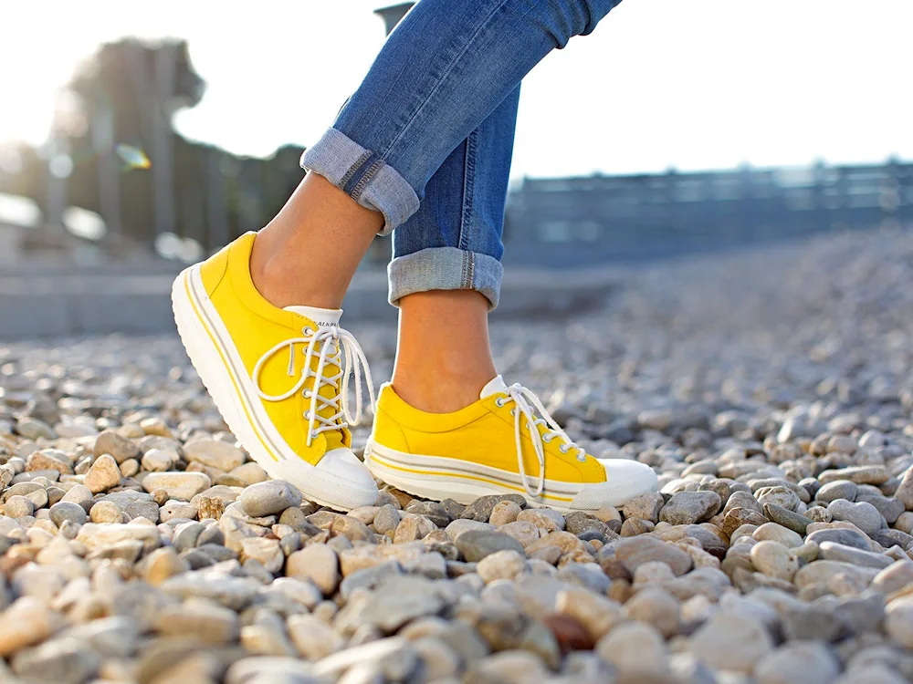 Yellow sneakers