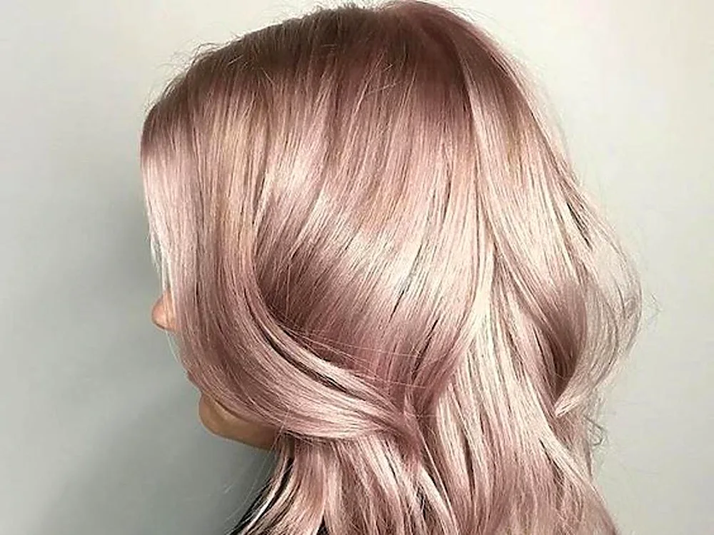 Pearl Blonde with pink strands