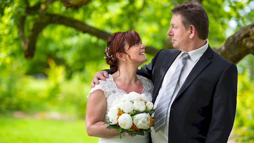 Groom and bride in age