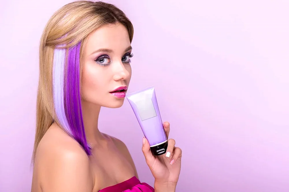 Woman dyeing hair