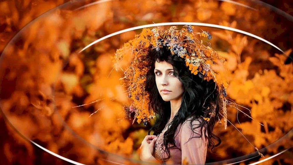 A woman autumn