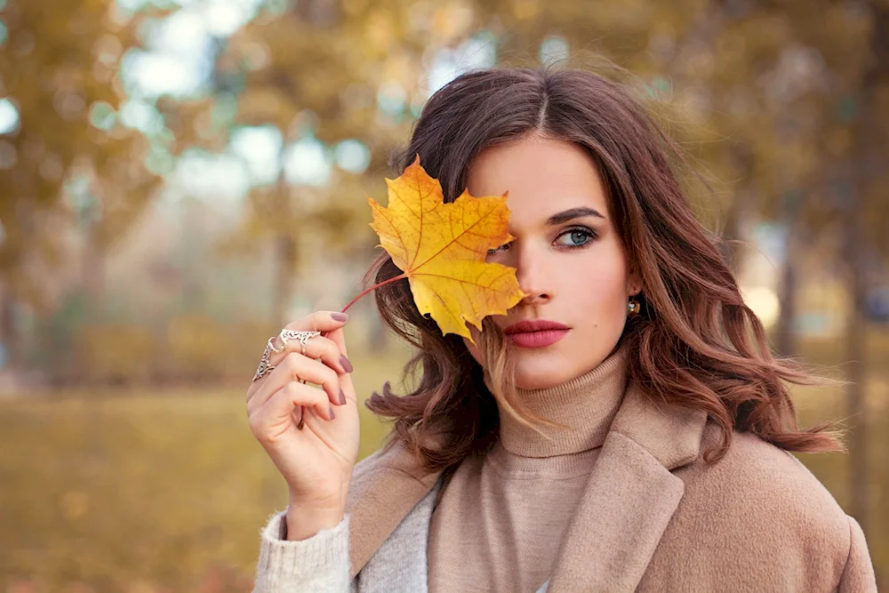 Beautiful girls in autumn