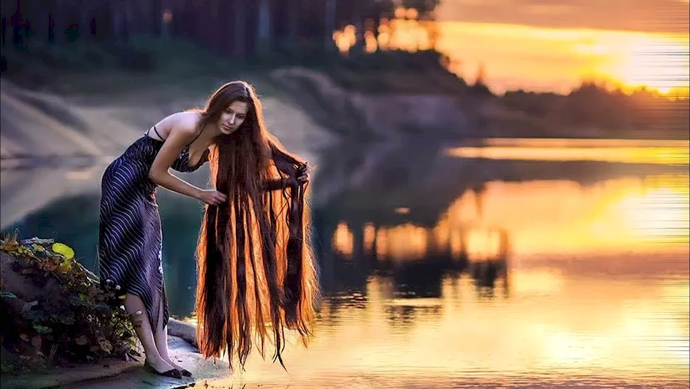 Girl on the lake