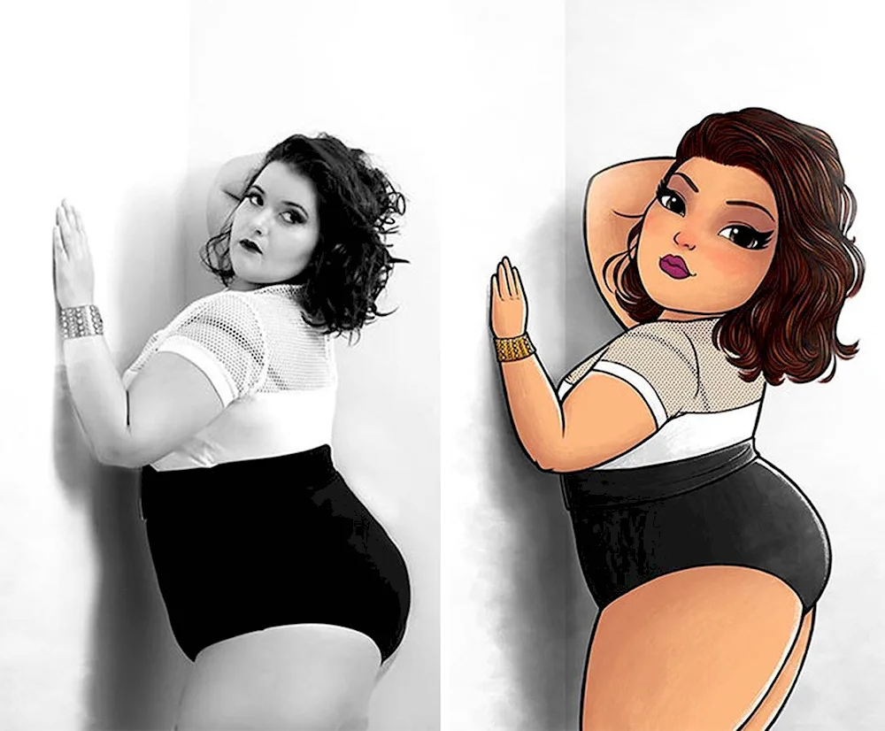 Woman in cartoon style