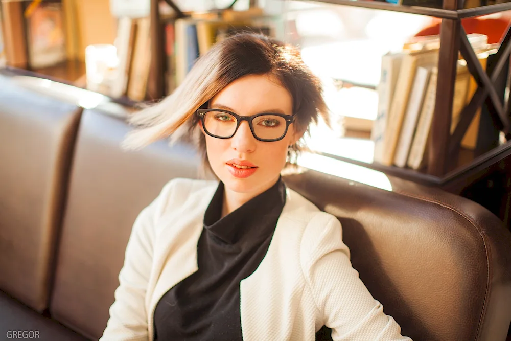 Woman wearing glasses