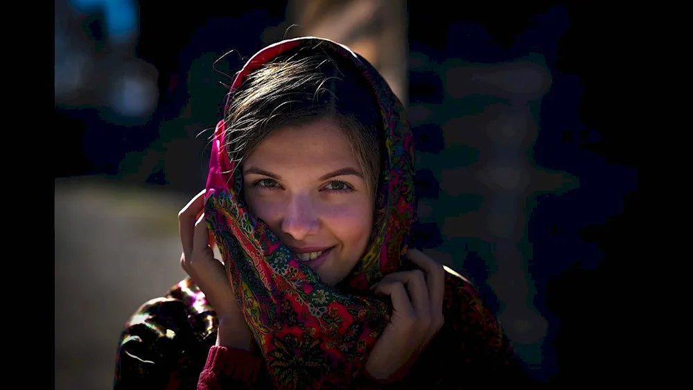 Woman in a scarf