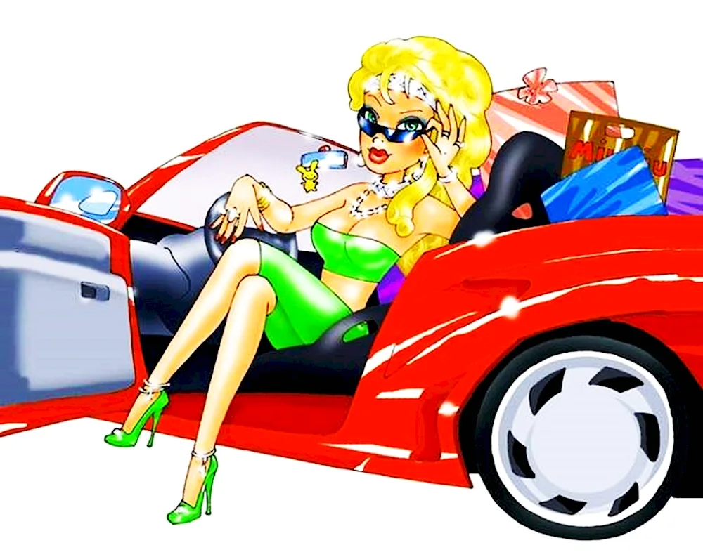 Woman driving a car