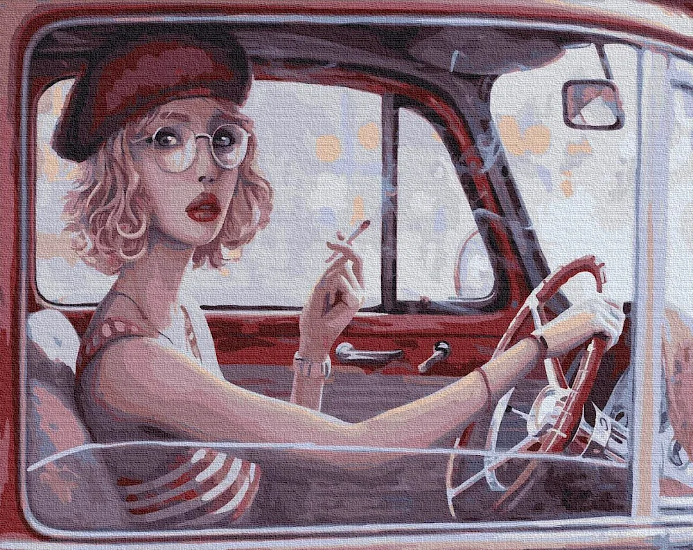 Women cars painting