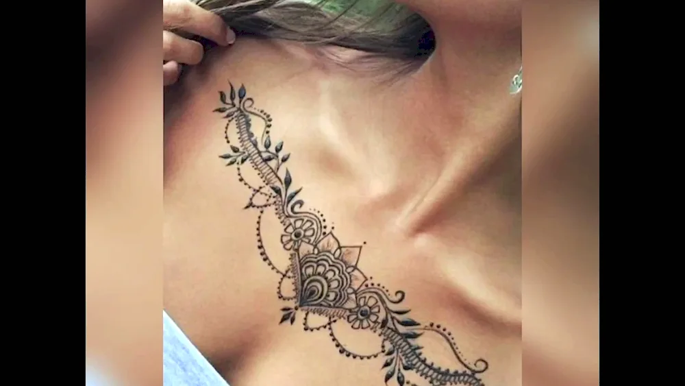 Collarbone tattoo for girls girls