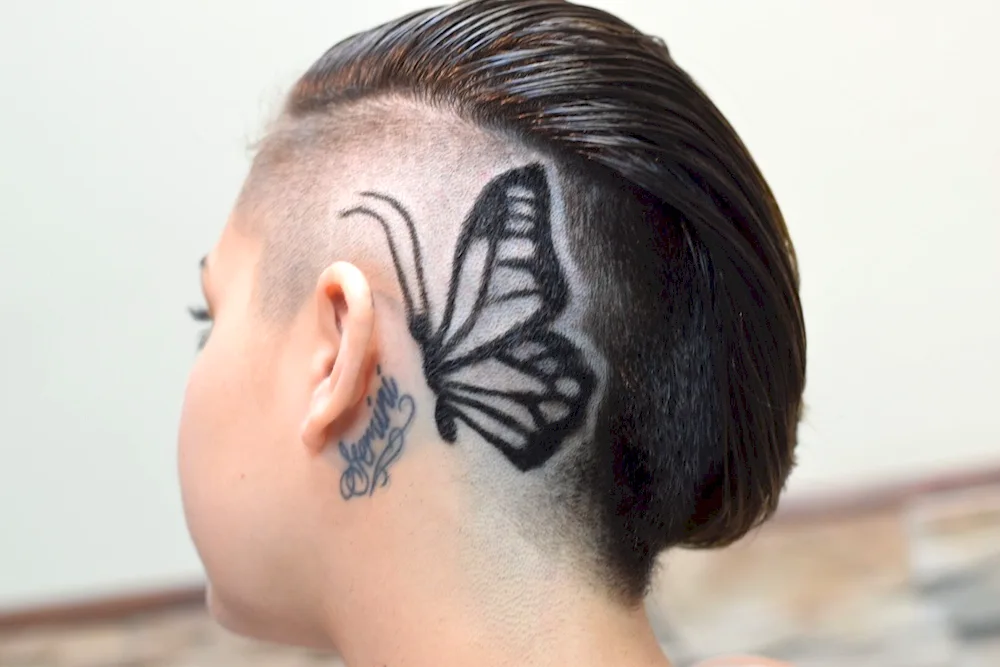 Women's haircuts with shaved patterns