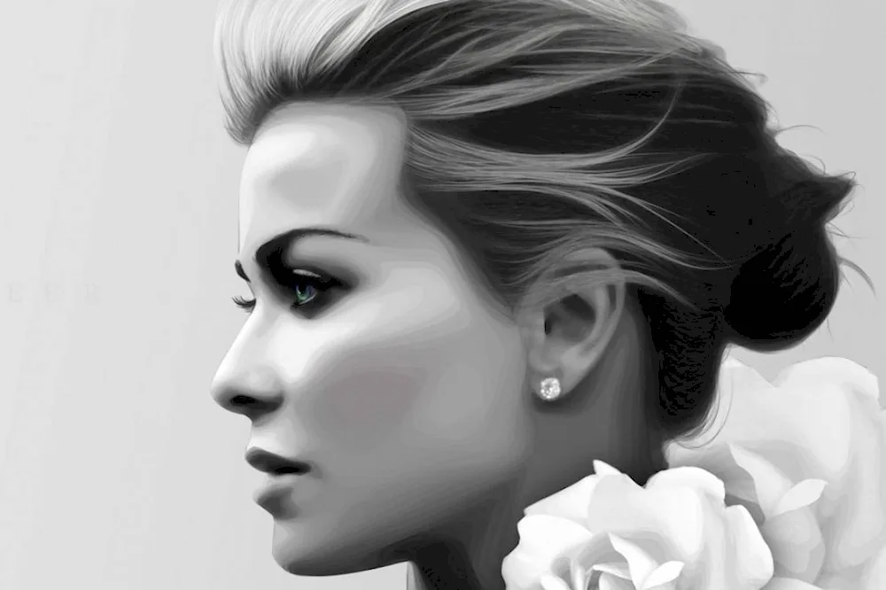 Women's face in profile