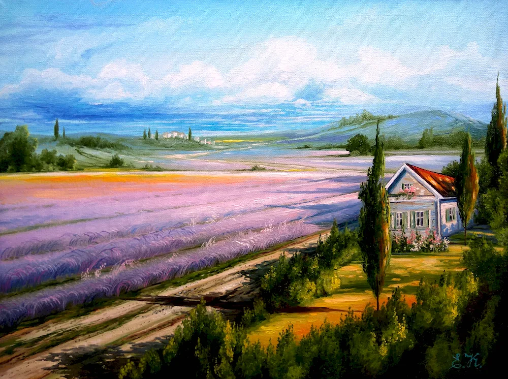 Painting realistic Provence oil painting