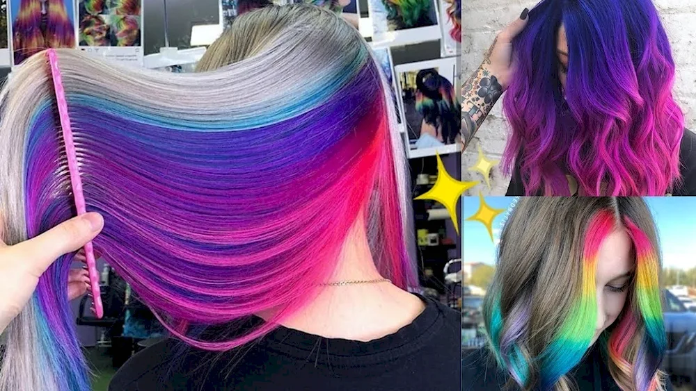 Zigzag hair colouring