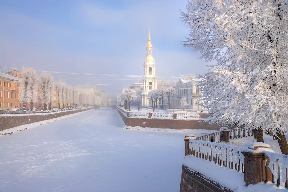 Winter Peter Krukov Canal Nikolsky Cathedral