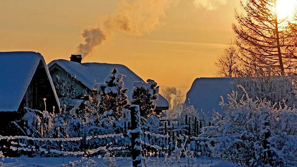 Winter landscape in Grabovica Serbia. ..