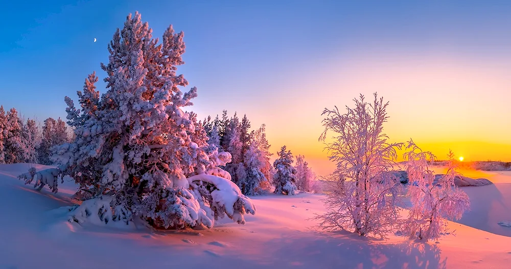 Winter mountains landscape