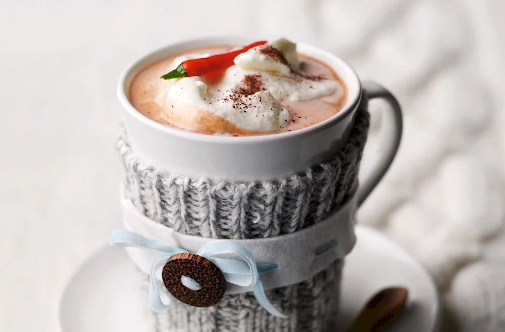 New Year's hot chocolate with marshmallows