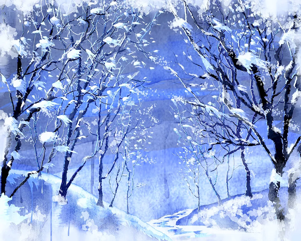 Winter landscape for children