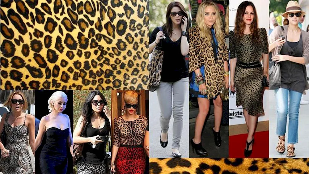 Famous celebrities in leopard dress