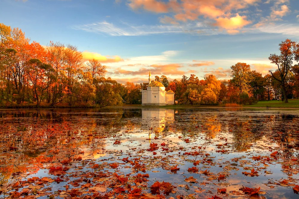 Golden Autumn Tsarskoye Selo temple
