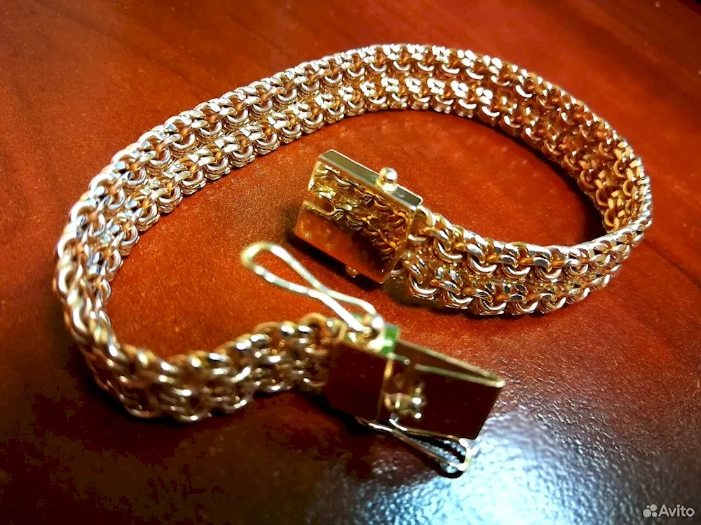 Gold double bismarck bracelet