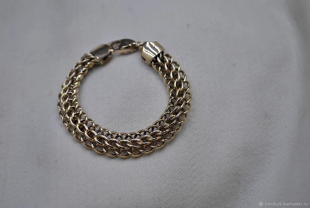 Gold bracelet python braiding