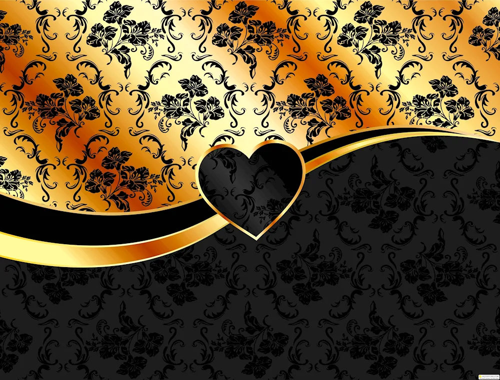 Gold on black background